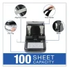 100-Sheet High Capacity Two-Hole Punch, Fixed Centers, 9/32" Holes, Black/gray - Image 3