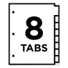 Table 'n Tabs Dividers, 8-Tab, 1 to 8, 11 x 8.5, White, White Tabs, 1 Set - Image 3
