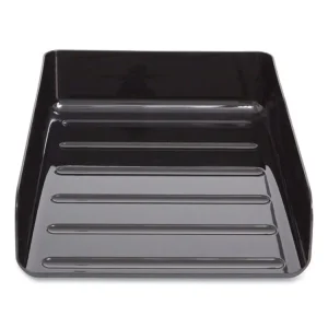 Front-Load Stackable Plastic Document Tray, 1 Section, Letter-Size, 9.81 X 12.56 X 3.01, Black, 2/pack