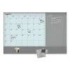 3N1 Magnetic Glass Dry Erase Combo Board, 47 x 35, Month View, Gray/White Surface, White Aluminum Frame - Image 2