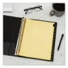Preprinted Black Leather Tab Dividers w/Gold Reinforced Edge, 12-Tab, Jan. to Dec., 11 x 8.5, Buff, 1 Set - Image 3
