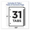 Customizable TOC Ready Index Black and White Dividers, 31-Tab, 1 to 31, 11 x 8.5, 1 Set - Image 2