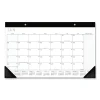 Contemporary Monthly Desk Pad, 18 x 11, White Sheets, Black Binding/Corners,12-Month (Jan to Dec): 2024