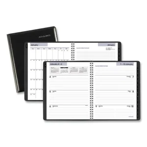 DayMinder Four-Person Group Daily Appointment Book, 11 x 8, Black Cover, 12-Month (Jan to Dec): 2024