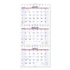 Move-A-Page Three-Month Wall Calendar, 12 x 27, White/Red/Blue Sheets, 15-Month (Dec to Feb): 2023 to 2025