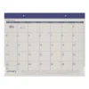 Fashion Color Desk Pad, 22 x 17, Stone/Blue Sheets, Blue Binding, Clear Corners, 12-Month (Jan to Dec): 2024