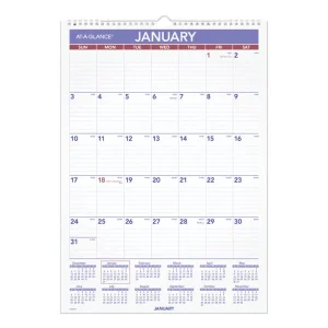 Erasable Wall Calendar, 12 x 17, White Sheets, 12-Month (Jan to Dec): 2024