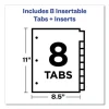 Plastic Insertable Dividers, 8-Tab, 11 x 8.5, Assorted Tabs, 1 Set - Image 3