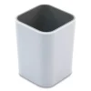 Fusion Pencil Cup, Plastic, 3 x 3 x 4, White/Gray - Image 2