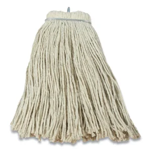 Layflat Regular Screw-Type Mop Head, Cotton, 24 Oz, 1" Headband, White
