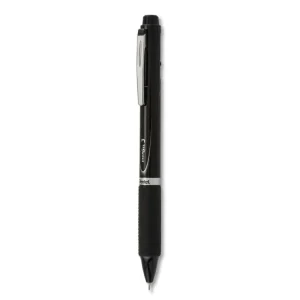 Energel 3 Multi-Color Gel Pen, Retractable, Fine 0.5 Mm, Black/blue/red Ink, Black Barrel