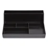 Plastic Desktop Organizer, 6 Compartments, 6.81 x 9.84 x 2.75, Black