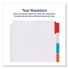 Insertable Big Tab Dividers, 5-Tab, Single-Sided Copper Edge Reinforcing, 11.13 x 9.25, White, Assorted Tabs, 1 Set - Image 3