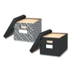 Stor/file Decorative Medium-Duty Storage Box, Letter/legal Files, 12.5" X 16.25" X 10.5", Black/white Brocade Design, 4/ct - Image 3