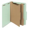 Recycled Pressboard Classification Folders, 2″ Expansion, 2 Dividers, 6 Fasteners, Letter Size, Gray-Green, 10/Box
