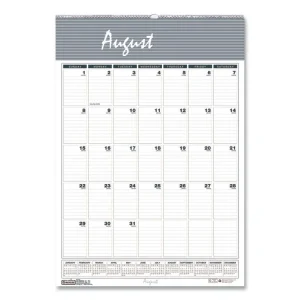 Academic Year Bar Harbor Recycled Wirebound Monthly Wall Calendar, 12 x 17, White/Blue Sheets, 12-Month (Aug-July): 2023-2024