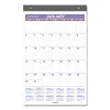 Repositionable Wall Calendar, 15.5 x 22.75, White/Blue/Red Sheets, 12-Month (Jan to Dec): 2024