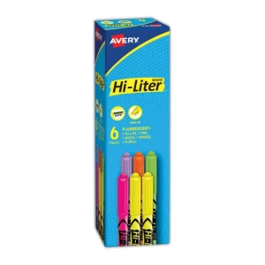 Hi-Liter Pen-Style Highlighters, Assorted Ink Colors, Chisel Tip, Assorted Barrel Colors, 6/set