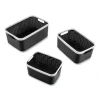 Open Lid Storage Bin, Assorted Sizes, Black/white, 3/pack - Image 2