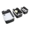 Open Lid Storage Bin, Assorted Sizes, Black/white, 3/pack - Image 3