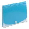 Poly Expanding Folders, 12 Sections, Cord/Hook Closure, 1/6-Cut Tabs, Letter Size, Teal/Clear - Image 2