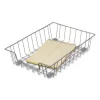 Wire Desk Tray Organizer, 1 Section, Letter Size Files, 10" X 14.13" X 3", Silver - Image 2