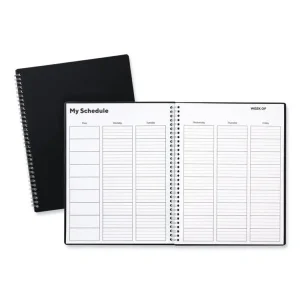Weekly Vertical-Column Appointment Book Ruled for Hourly Appointments, 8.75 x 7, Black Cover, 13-Month (Jan-Jan): 2024-2025