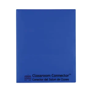 Classroom Connector Folders, 11 x 8.5, Blue, 25/Box