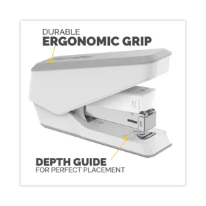 LX840 EasyPress Half Strip Stapler, 25-Sheet Capacity, White