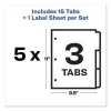 Print and Apply Index Maker Clear Label Dividers, 3-Tab, White Tabs, 11 x 8.5, White, 5 Sets - Image 2