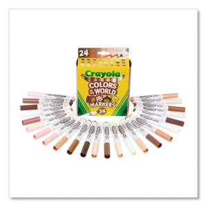 Colors of the World Washable Markers, Fine Bullet Tip, Assorted Colors, 24/Pack