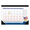 Recycled Academic Year Desk Pad Calendar, Illustrated Seasons Artwork, 22 x 17, Black Binding, 12-Month (July-June): 2023-24