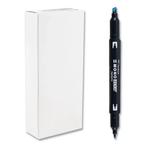 Highlighters, Skyblue Ink, Bullet/Chisel Tip, Skyblue Barrel, 10/Box