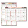 Yearly Laminated Wall Calendar, Tropical Watercolor Artwork, 36 x 24, White/Sand/Orange Sheets, 12-Month (Jan-Dec): 2024