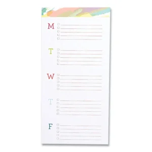 The Big Ta-Do Notepad, List-Management Format, Multicolor Paint-Streak Headband, 52 White/Multicolor 7 x 14 Sheets