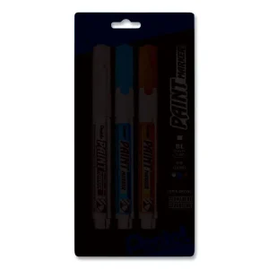 Opaque Bullet Tip Paint Markers, Medium Bullet Tip, Assorted Colors, 3/Pack
