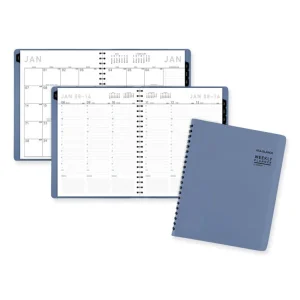 Contemporary Weekly/Monthly Planner, 11.38 x 9, Slate Blue Cover, 12-Month (Jan to Dec): 2024
