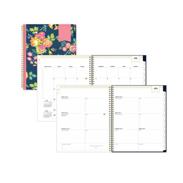 Day Designer Peyton Create-Your-Own Cover Weekly/Monthly Planner, Floral, 11 x 8.5, Navy, 12-Month (July to June): 2023-2024