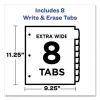 Write and Erase Durable Plastic Dividers with Slash Pocket, 3-Hold Punched, 8-Tab, 11.13 x 9.25, Assorted, 1 Set - Image 3