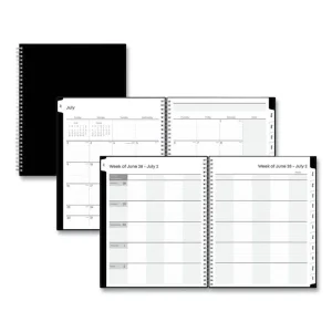 Teacher’s Weekly/Monthly Lesson Planner, One Week per Two-Page Spread (Nine Classes), 11 x 8.5, Black Cover, 2023 to 2024