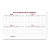 4 Month Whiteboard Calendar with Radius Corners, 36 x 24, White/Red/Black Surface, Ships in 7-10 Business Days