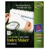 Index Maker Ecofriendly Print And Apply Clear Label Dividers With White Tabs, 5-Tab, 11 X 8.5, White, 5 Sets