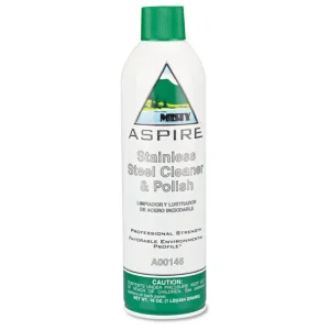 Aspire Stainless Steel Cleaner And Polish, Lemon Scent, 16 Oz Aerosol Spray, 12/carton