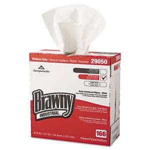 Medium Duty Scrim Reinforced Wipers, 4-Ply, 9.25 x 16.69, Unscented, White, 166/Box, 5 Boxes/Carton