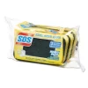 Heavy Duty Scrubber Sponge, 2.5 x 4.5, 0.9" Thick, Yellow/Green, 3/Pack, 8 Packs/Carton - Image 3