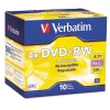 Dvd+rw Rewritable Disc, 4.7 Gb, 4x, Slim Jewel Case, Silver, 10/pack