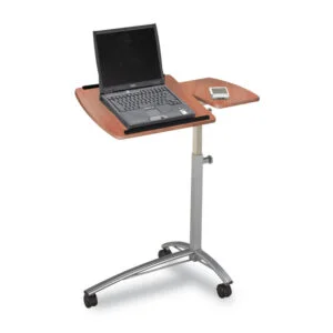 Laptop Computer Caddy, 29.5″ X 20″ X 27″ To 38″, Medium Cherry