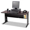 Computer Desk With Reversible Top, 47.5″ X 28″ X 30″, Mahogany/medium Oak/black