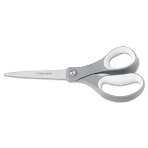 Contoured Performance Scissors, 8″ Long, 3.13″ Cut Length, Gray Straight Handle