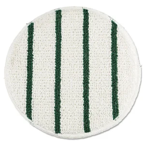 Low Profile Scrub-Strip Carpet Bonnet, 19" Diameter, White/green